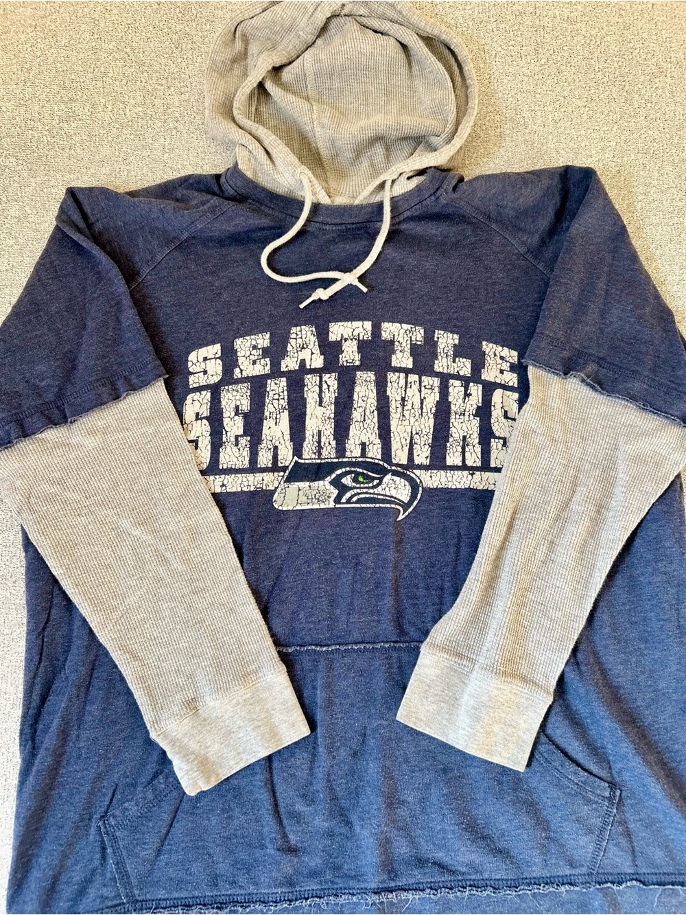 Seattle Seahawks 2-in-1 Layered Sweatshirt Hoodie XL NFL Team Merch